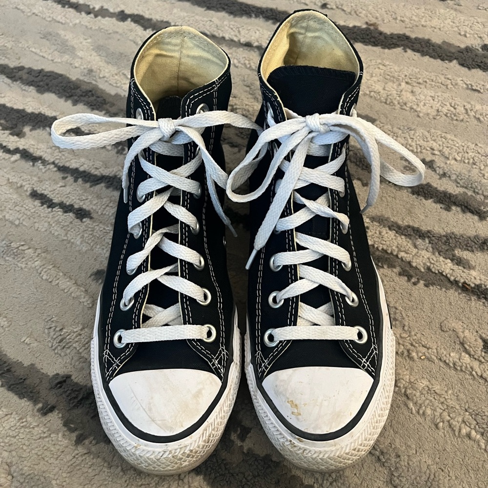 Black and White High Top Converse